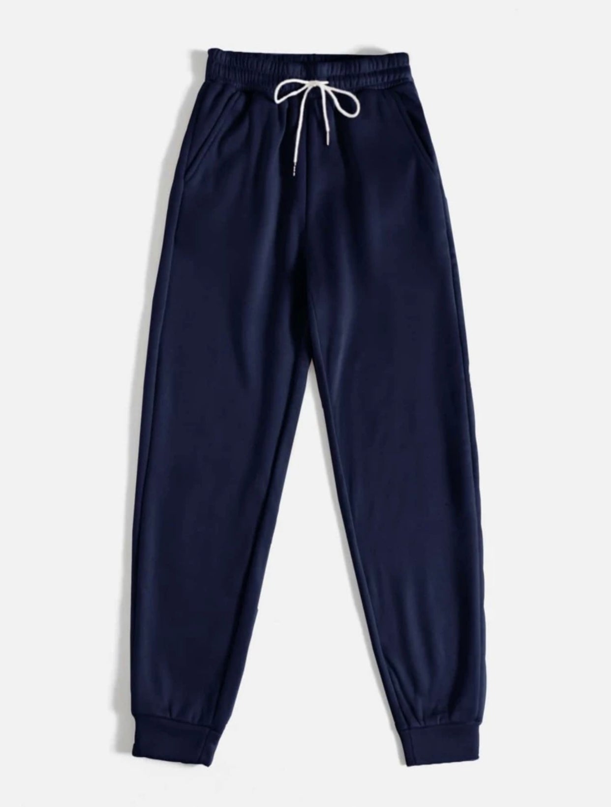 Teen Solid Navy Blue Cotton Sweatpant