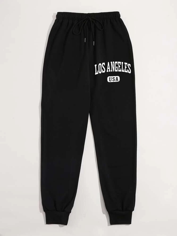 Teen Black Cotton Los Angeles Sweatpant