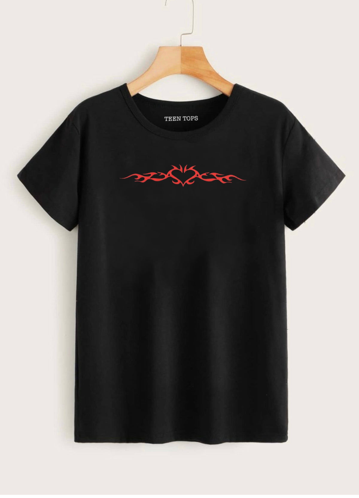 Teen Black Cotton Graphic T-shirt