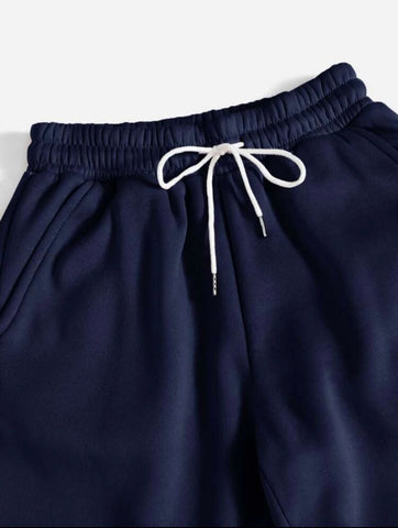 Teen Solid Navy Blue Cotton Sweatpant